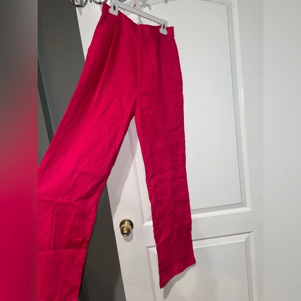 New! Reformation Vesta Fuchsia Pink Wide-Leg Pants 💖 size 0 NWT!